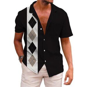 Funky Hawaiian Shirt for Men Palm Beach Shirts Tropical Vacation Clothes